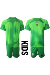 Brasil Keeper Babyklær Borte Fotballdrakt til barn VM 2022 Korte ermer (+ Korte bukser)